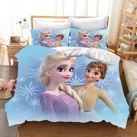 Kinder Frozen Prinses Beddengoed Set Elsa Beer Dekbedovertrek Queen met Kussensloop 3D Kinder Beddengoed Set 180*220cm 3pcs