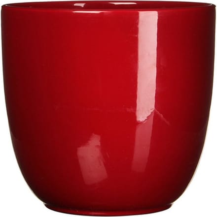 Mica Decorations Bloempot - donkerrood - keramiek - 10 x 9 cm - plantenpotten