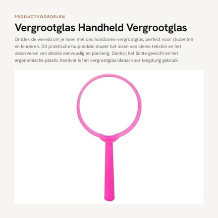 Dailygoods- Vergrootglas Handheld - Draagbaar Vergrootglas - Mini Loep - Handvergrootglas - Plastic Handvat - Geschikt voor Studenten/Kinderen