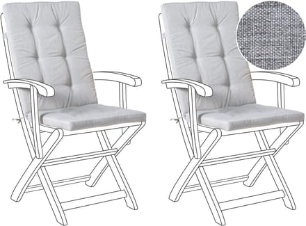 MAUI PREMIUM - Tuinkussen set 2 stuks - Grijsmelange - Polyester