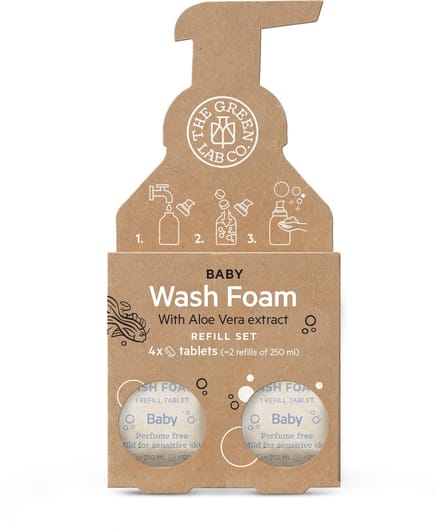 The Green Lab Co. Navul set Doucheschuim Tabletten 4x - Kids