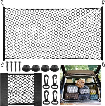 Solidchoice - 2 Delige Bagagenet Set voor Auto met Karabijnhaak