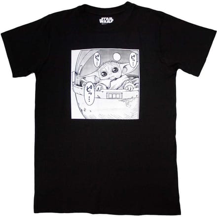 Star Wars Unisex volwassen Grogu Speech T-Shirt (Zwart)