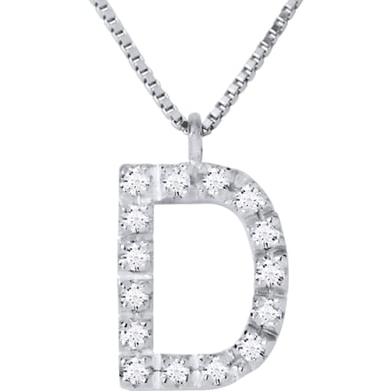 Collar ABC Diamonds 0,08 Cts LETTER "D" 18K wit
