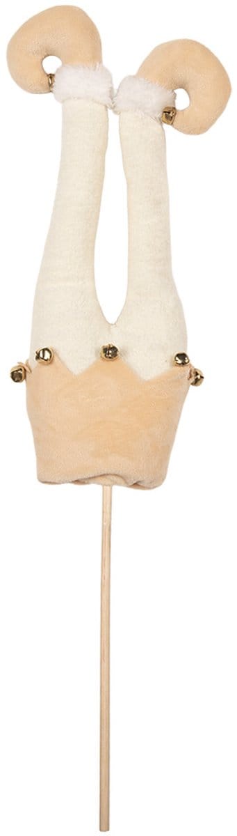 Clayre & Eef Kerstdecoratie Elfenbenen 11x5x48 cm Beige Hout