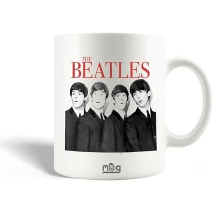Mug en Céramique The Beatles Groupe Musical Fan Art Affiche Logo Rouge wit