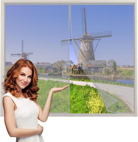 Hordeur Grijs 165x100cm met Magnetische Sluiting - Houd Insecten Buiten