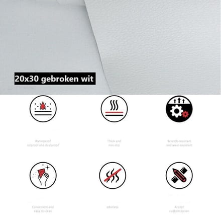 Zelfklevende lederen reparatiesticker - Self-adhesive leather repair sticker - wit