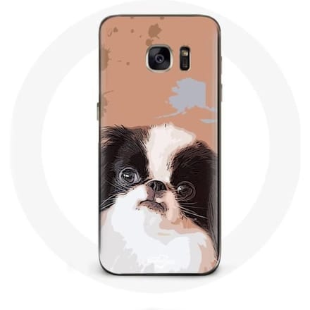Coque Samsung Galaxy S7 Épagneul japonais Noir et Blanc Race de chiens