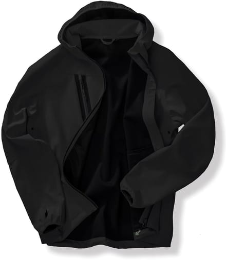 Result 3-Layer Recycled Printable Hooded Casual Unisex Softshell Jacket RT909 - Black/Black - S