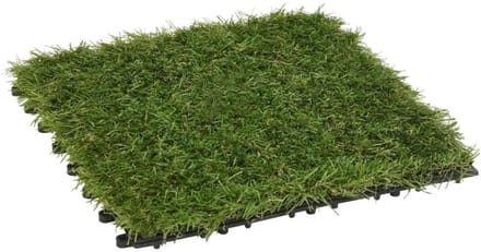 Kunstgras tegels - Gazon tegels - Onderhoudsvrij gazon - Dicht insteeksysteem - 30x30 cm - Groen