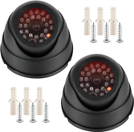 2 Stuks Realistische Dummy Camera met Knipperend LED Licht voor Binnen en Buiten