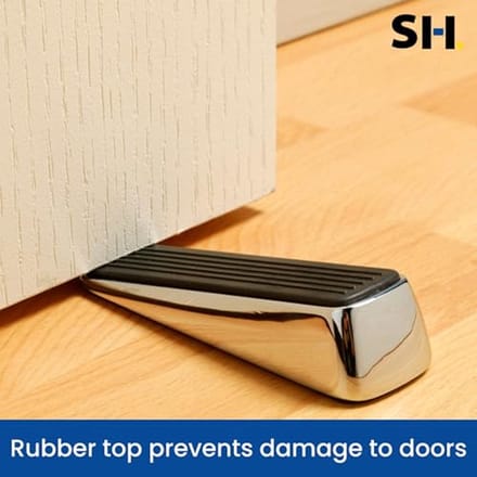Decoratieve Rubber Chrome Stop - Vlakke, Antislip Deurhouder
