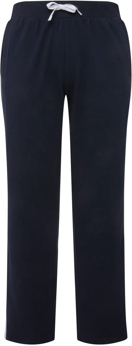 Ulla Popken - Dames - Joggingbroek elastische tailleband zijstrepen - Marine - Maat 42+
