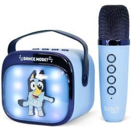 Bluey - karaoke set voor kinderen - draadloze microfoon en speaker - met lichteffecten - stemvervorming