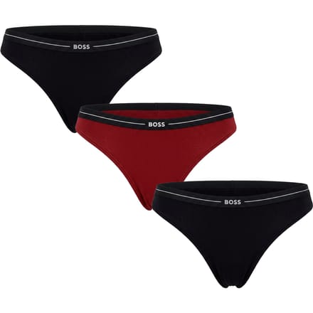Verpakking van 3 Vrouwelijke Elastische Katoenen Tangas met Logo 50510030
