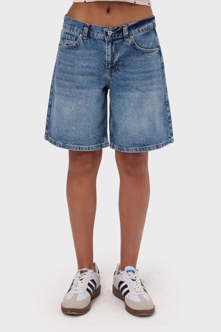 It's Basic - ELASTICATED BAGGY DENIM SHORT - AZURE