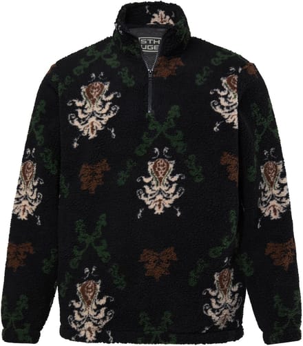 STHUGE - Heren - Troyer teddyfleece patroon - Zwart - Maat L