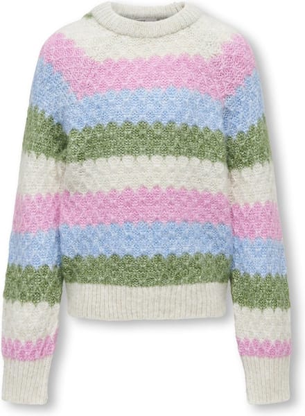 Kids trui CHOLE Birch Absinthe Green/Dusk Blue/Bonbon Regular Fit