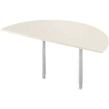 Aanbouwtafel, halve cirkel, Ø 1600 mm, esdoorn/blank aluminium