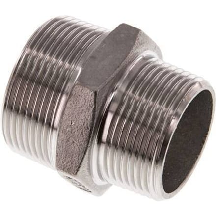 R 1 1/2'' x R 1 1/4'' RVS Borstnippel 16 Bar