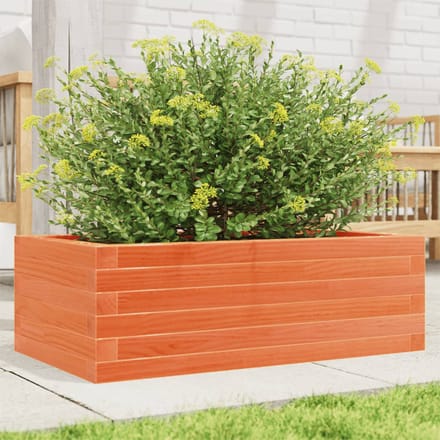 vidaXL - Plantenbak - 70x40x23 - cm - massief - grenenhout - wasbruin