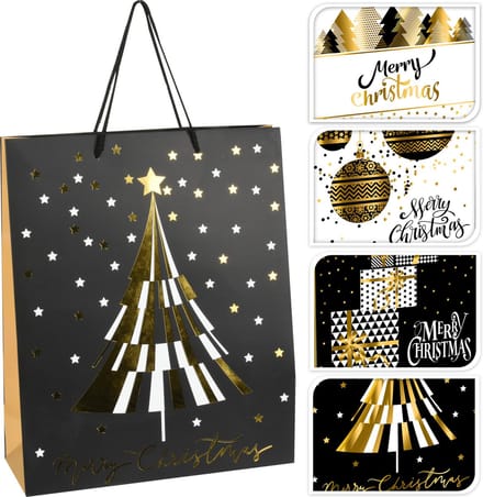 Geschenktas - Cadeau zak - Medium - Tas - 4 Designs - Set van 4 - Tassen