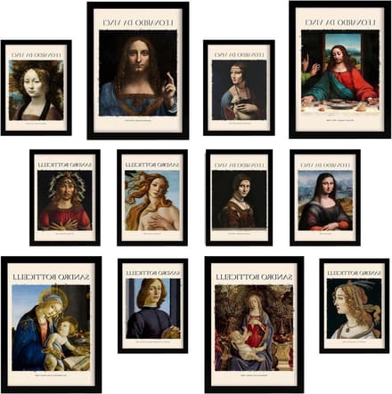 Kunstdruk Set - Schilderij Prints - Muur Decoratie - Meesterwerken Collectie - A3 en A4 - Meerdere Kleuren