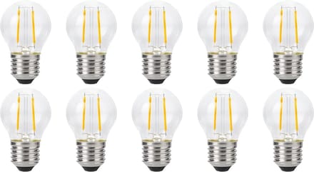SPL E27 LED Lamp 2W Dimbaar - CRI 93 - Extra Warm Wit - LED Filament G45 - Vervangt 16W - 10 Stuks