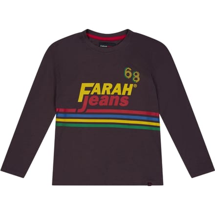 Farah Kinder/Kinder-T-shirt met lange mouwen en logo (Rood)