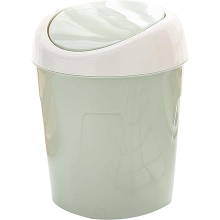 Poubelle de Bureau Petite Mini Poubelle de Table en Plastique avec Couvercle Basculant pour Salon Table Basse S Green white