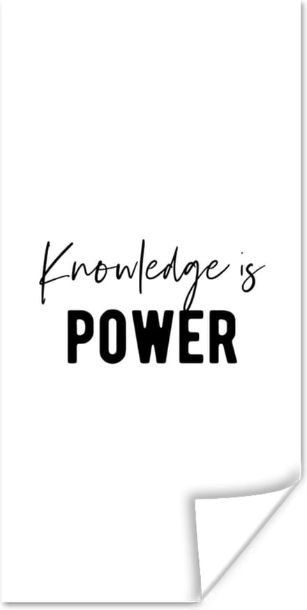 Poster Studenten - Kennis - Quotes - Zwart wit - 20x40 cm