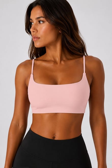 SparkNine Flexform sportbeha - minimalistisch - naadloos & ademend - goede ondersteuning - M - roze - comfortabel & elastisch - stijlvol