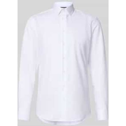 slim fit zakelijk hemd met kentkraag