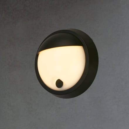 Briloner LED buiten wandlamp 3784015, zwart Touch dimmer Ø 17 cm