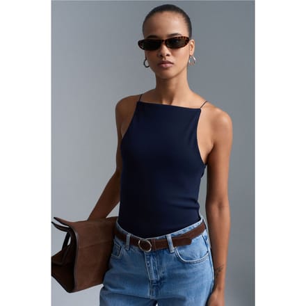Slim-Fit Halterhals Jersey Blouse