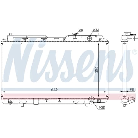 Radiator, motorkoeling NISSENS 68101A
