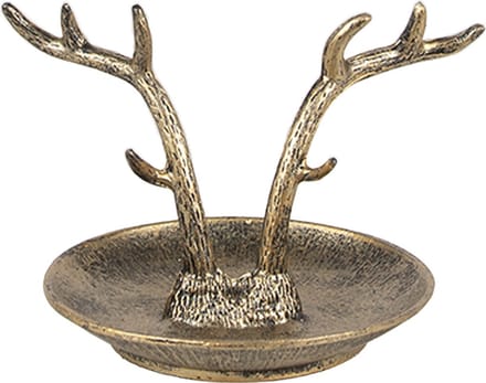 Clayre & Eef Decoratie schaal 11x9x8 cm Goudkleurig Metaal Gewei