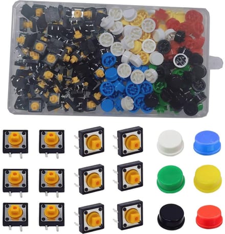 240 Stuks Momentary Tactile Push Buttons - Micro Drukknopschakelaars voor Elektronische Projecten