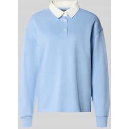 Shirt met lange mouwen met polokraag en korte knoopsluiting