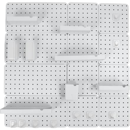 Kit Combiné Panneau Perforé Gain de Place Multifonction Organisateur Mural Kit Combiné Panneau Perforé et Accessoires pour Cuisine