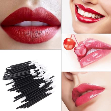 100 pcs Pinceaux à Lèvres Jetables Applicateurs de Gloss à Lèvres Bâtonnets Pinceaux à Lèvres Outil de Maquillage pink