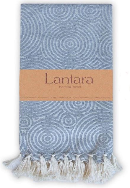 Lantara Hamamdoek Circles - Grijs - 100x200cm