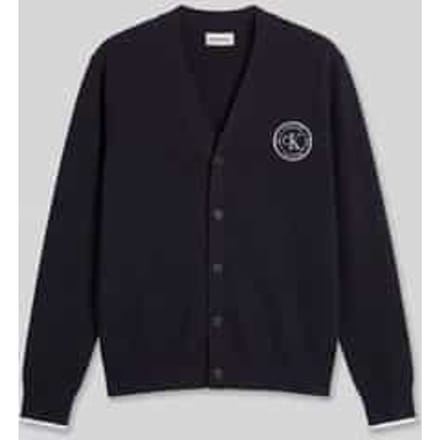relaxed fit gebreid jack van pure katoen met gestikt logo