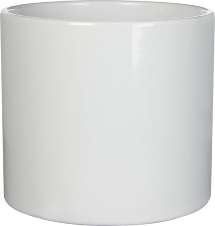 Mica Decorations Bloempot - wit - glans - keramiek - 17 x 14 cm - plantenpotten