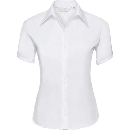 Russell Collection Dames/Dames Ultimate Non-Iron Shirt met Korte Mouwen (Wit)