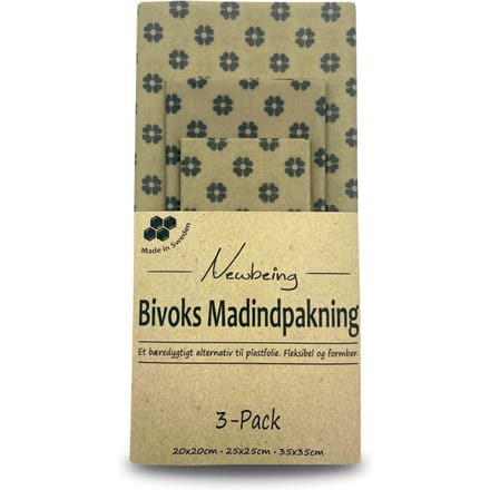 Newbeing Beeswax Food Wrap Beige 3 st