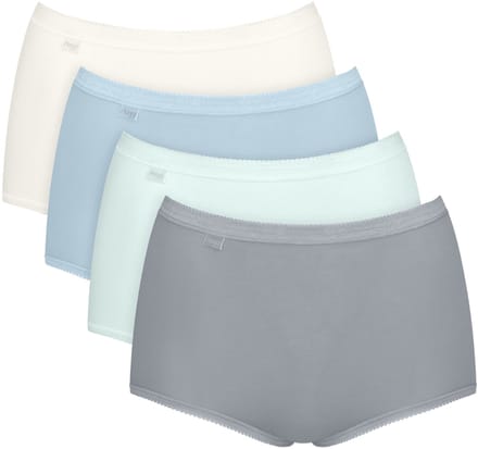 Sloggi Women Basic+ Maxi (4-pack) - dames slip - wit - lichtblauw - lichtgroen en grijs
