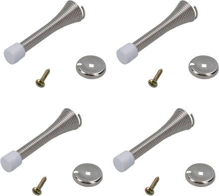 Deurveer Stoppen - Deurstop Buffer - Muren Beschermen - Rubberen Dop - 4 Stuks - Zilver