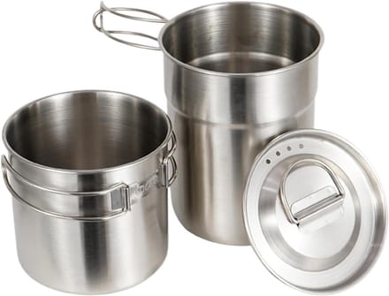 Dailygoods- Kampeerbeker - Opvouwbaar - Roestvrij staal 304 - Kookset - Draagbaar - Warmte-efficiënt ontwerp